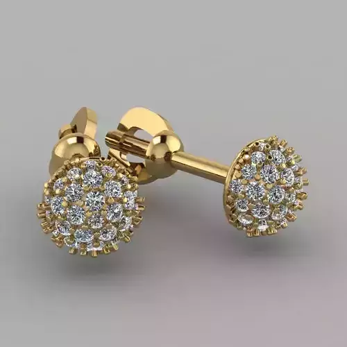 sphere diamond stud earrings gold