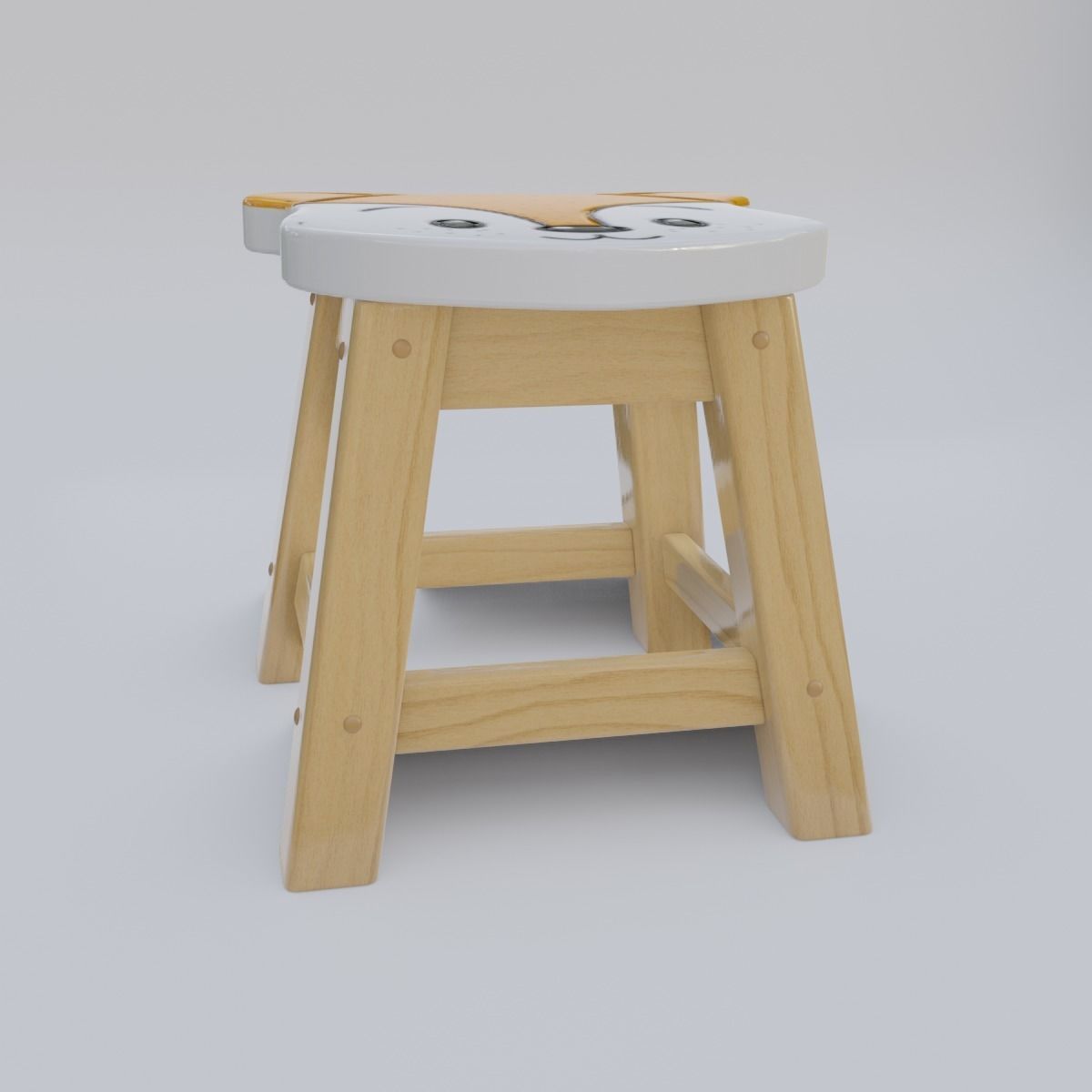 Child Step Stool Fox 3D model_1