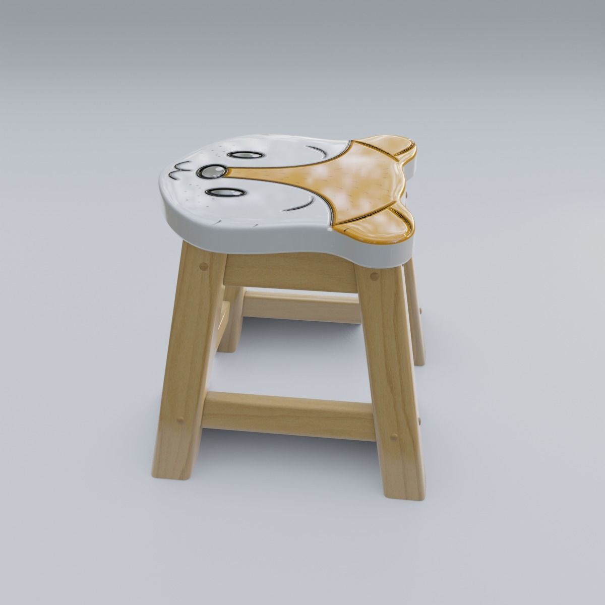 Child Step Stool Fox 3D model_18