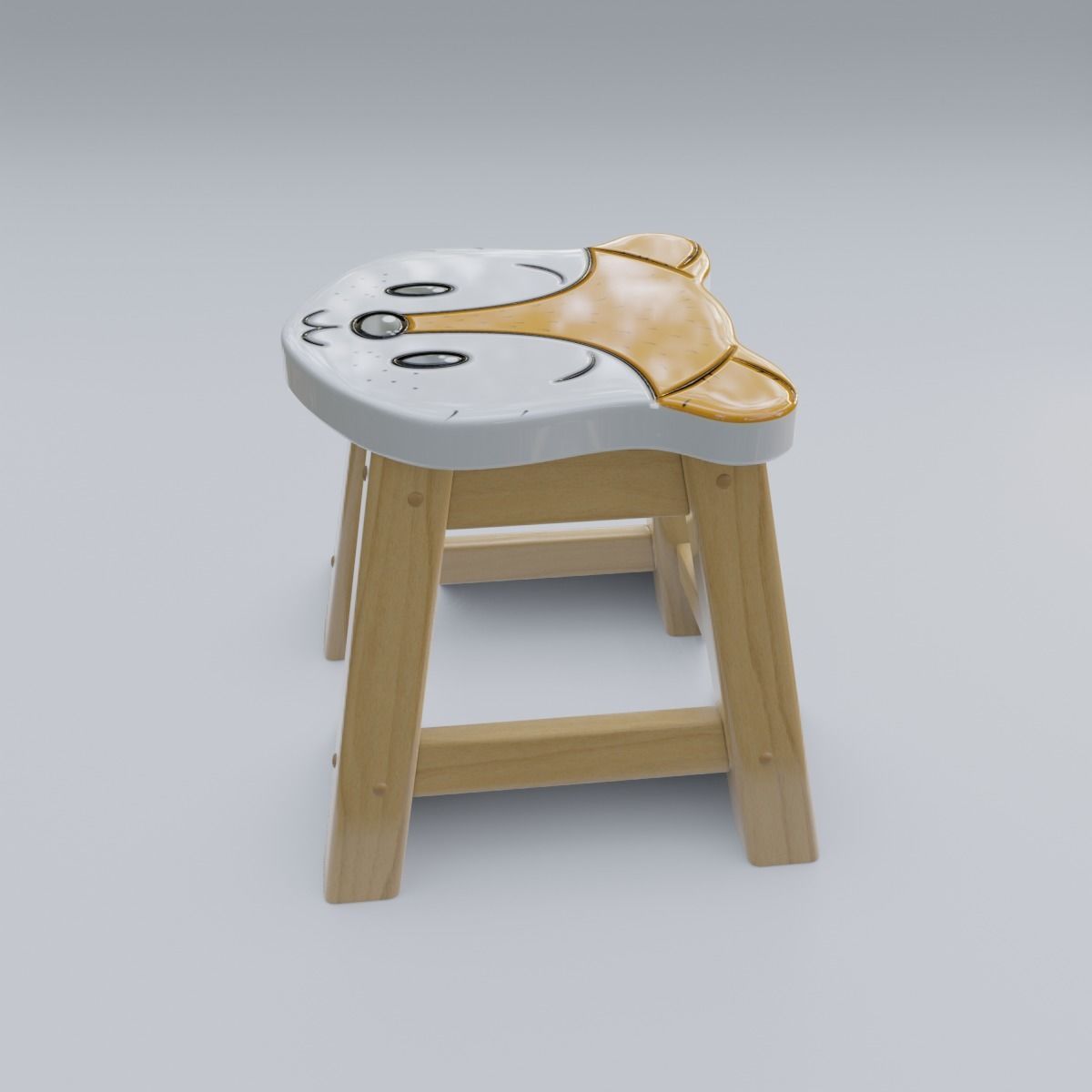 Child Step Stool Fox 3D model_19