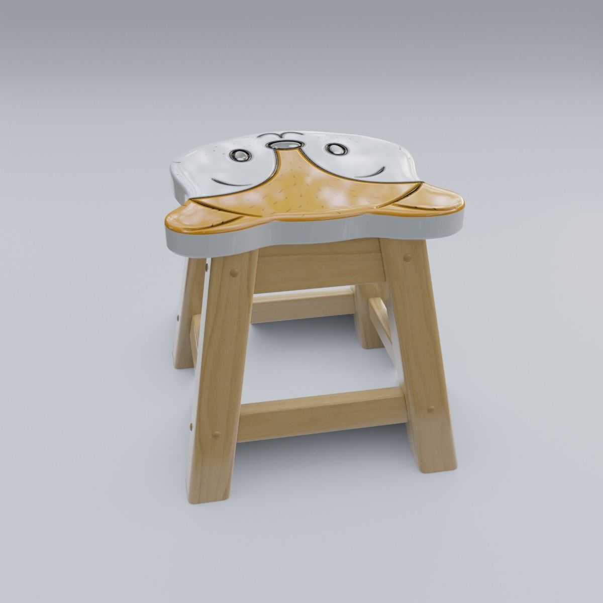 Child Step Stool Fox 3D model_13