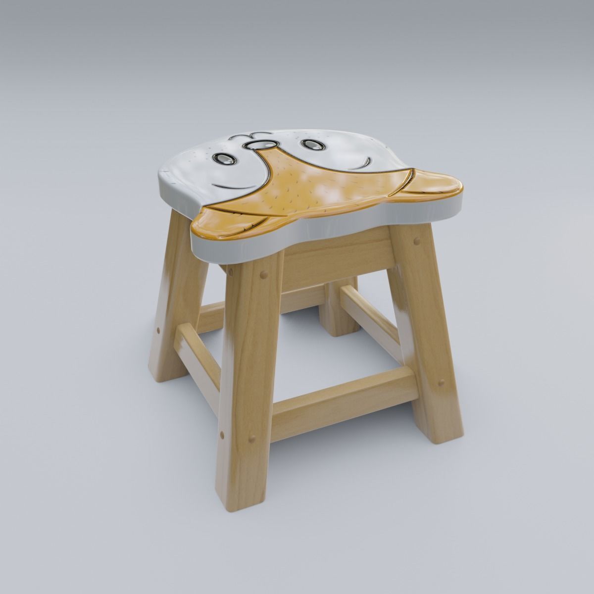 Child Step Stool Fox 3D model_14