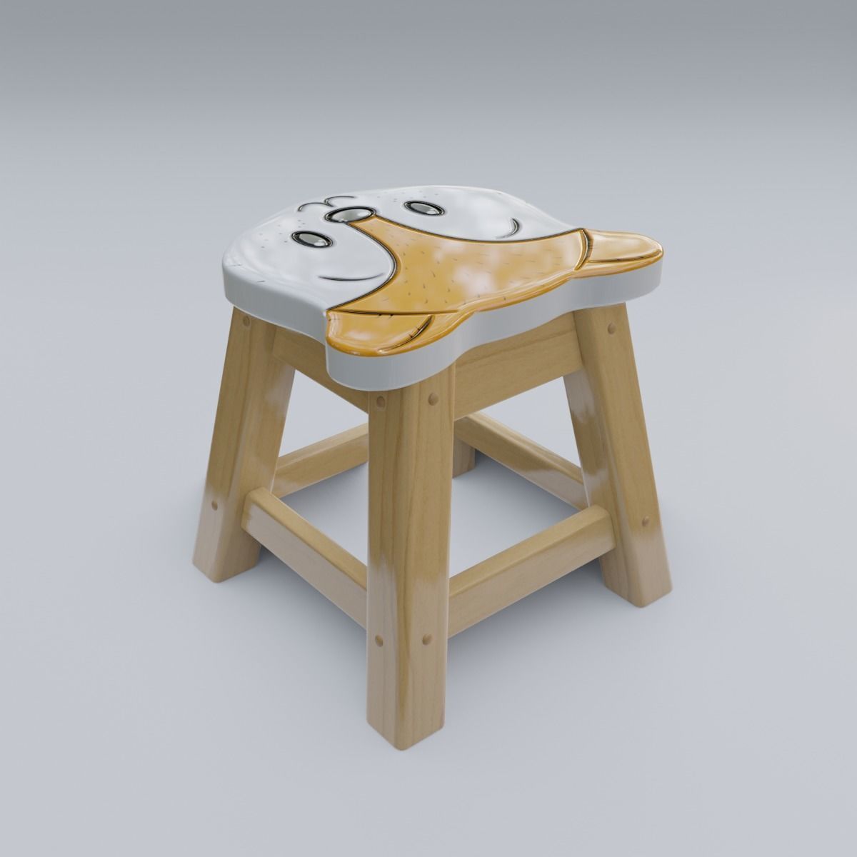 Child Step Stool Fox 3D model_15
