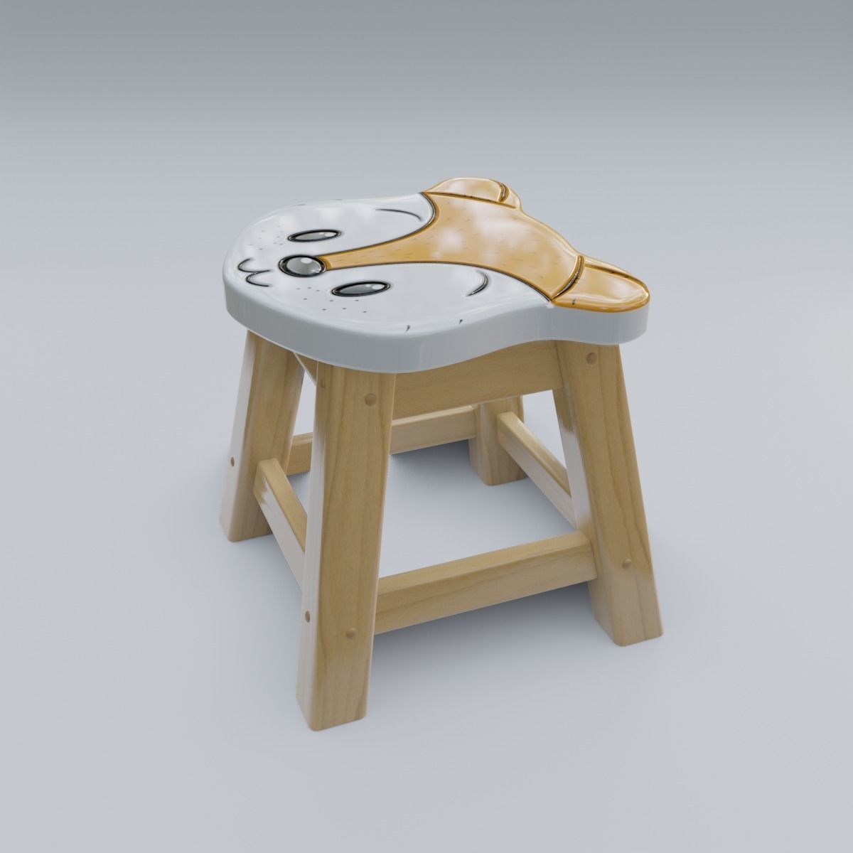 Child Step Stool Fox 3D model_20