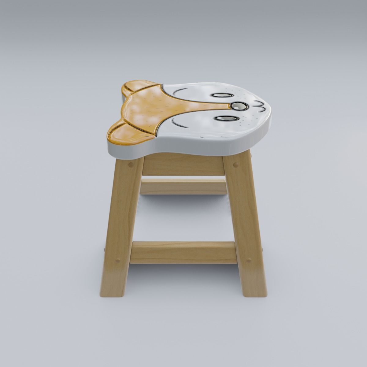 Child Step Stool Fox 3D model_6