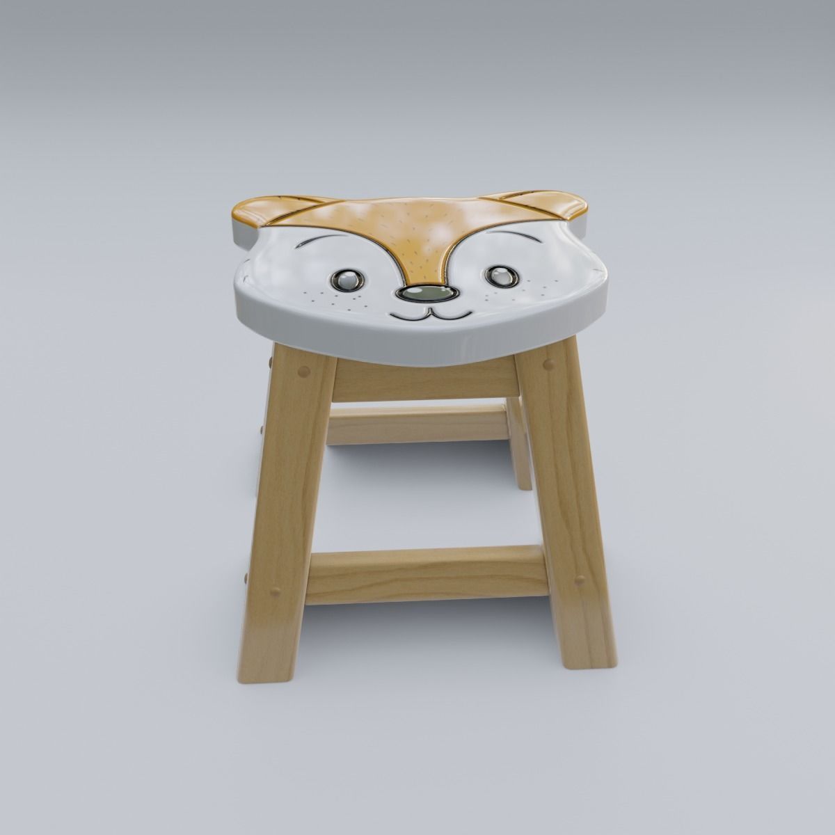 Child Step Stool Fox 3D model_25