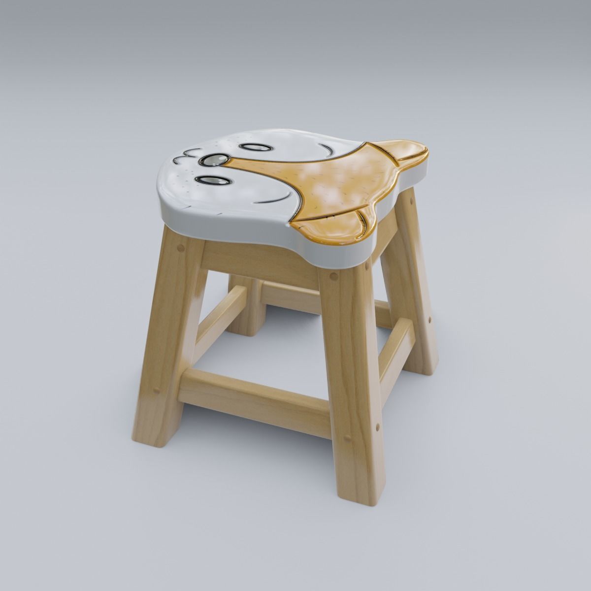 Child Step Stool Fox 3D model_17