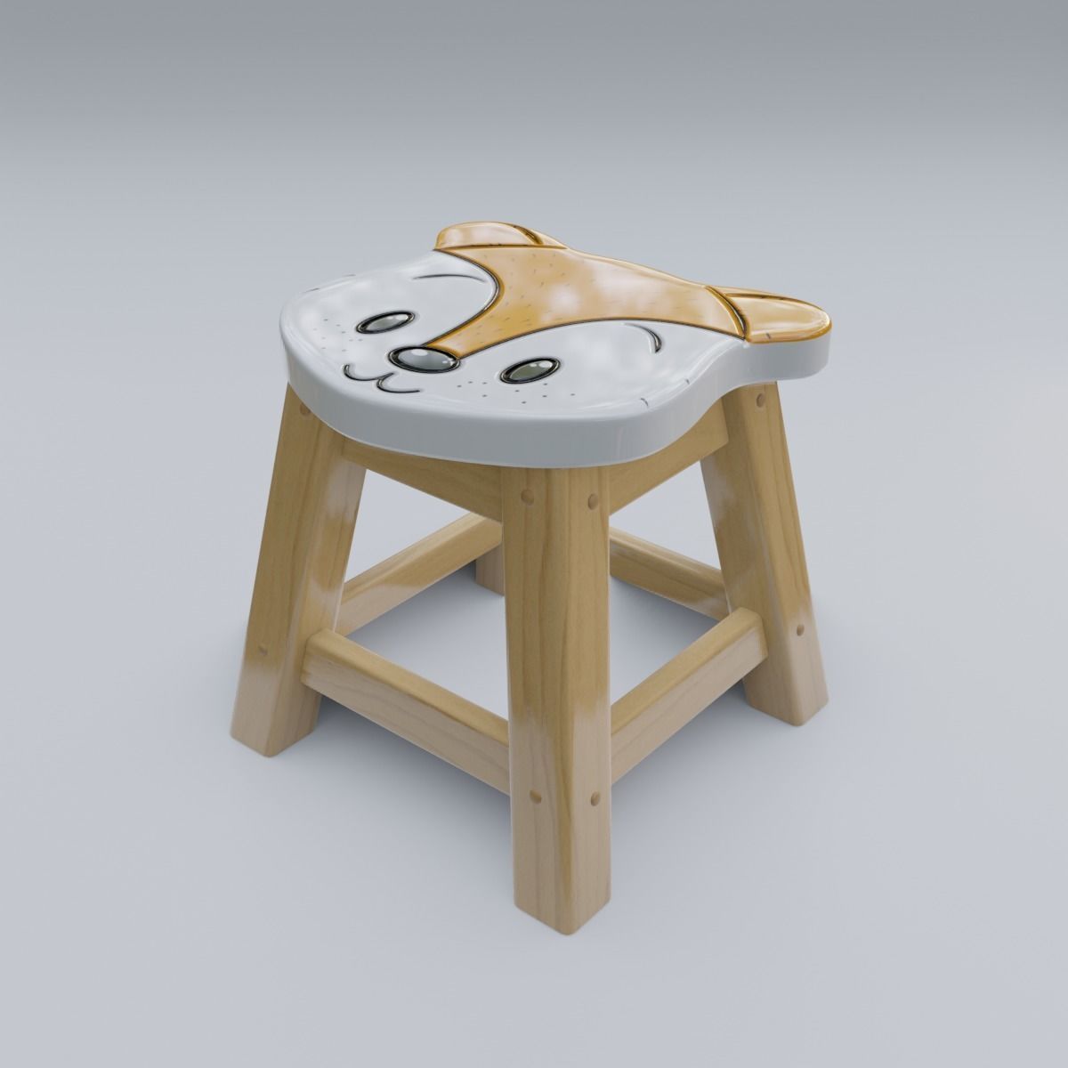 Child Step Stool Fox 3D model_22
