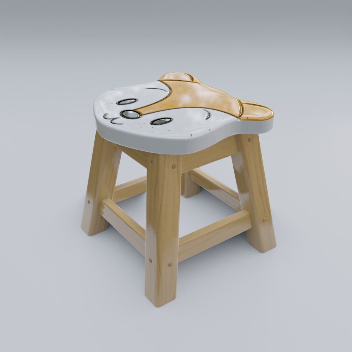 Child Step Stool Fox 3D model_21
