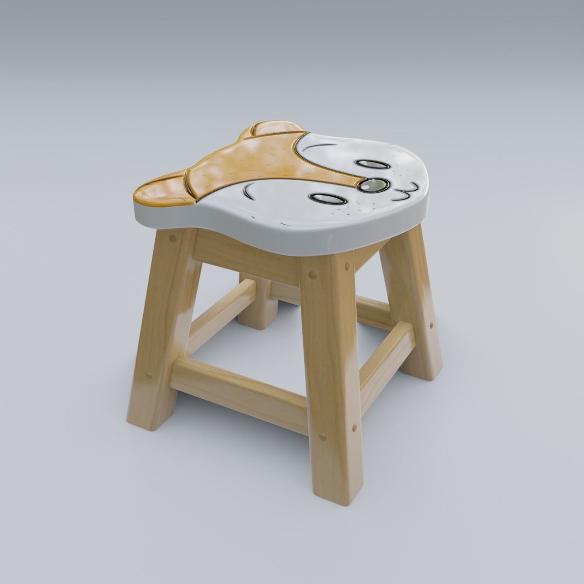 Child Step Stool Fox 3D model_29