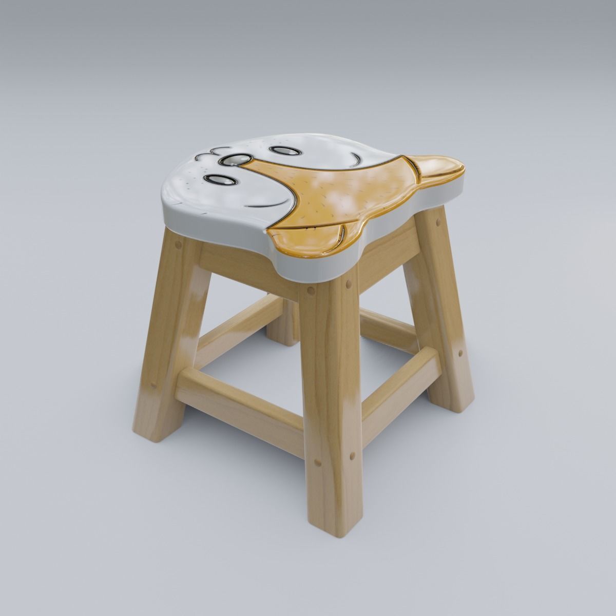 Child Step Stool Fox 3D model_16