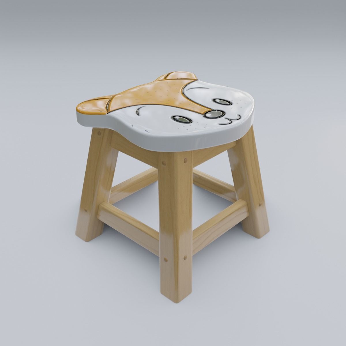 Child Step Stool Fox 3D model_28