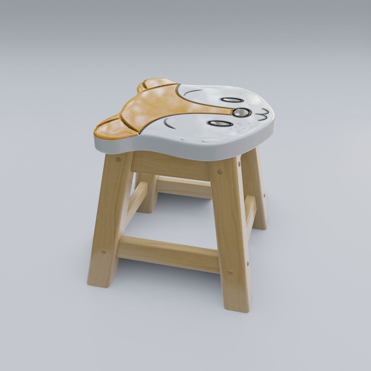 Child Step Stool Fox 3D model_30