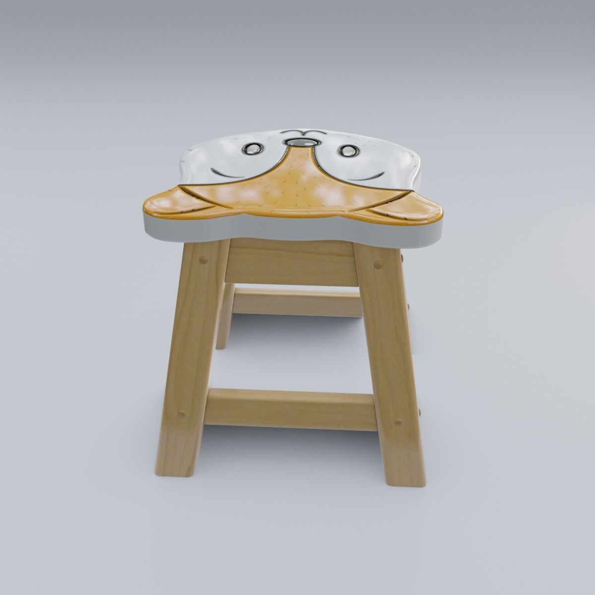 Child Step Stool Fox 3D model_12