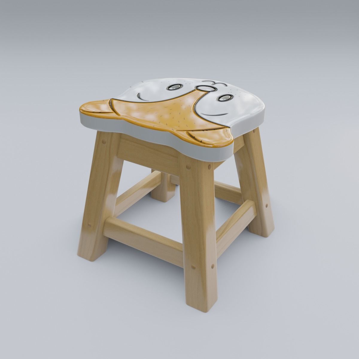 Child Step Stool Fox 3D model_10
