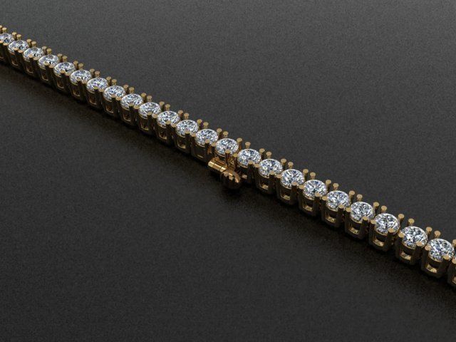 Diamond Tennis Necklace Links 3mm 3D print model_2