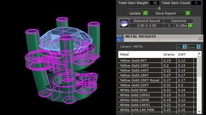 Diamond Tennis Necklace Links 3mm 3D print model_7