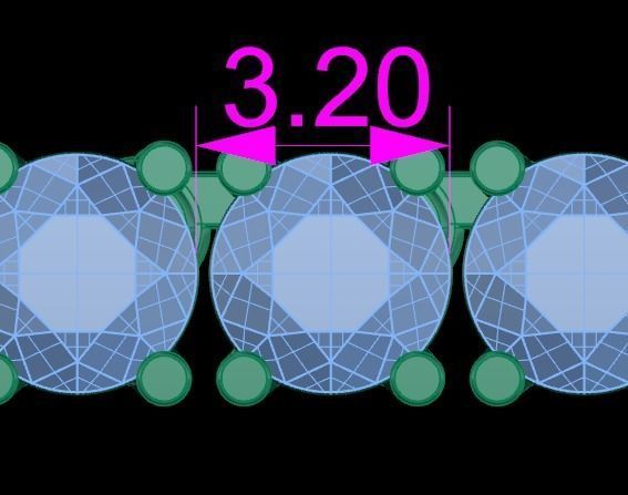 Diamond Tennis Necklace Links 3mm 3D print model_12