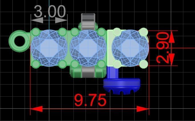 Diamond Tennis Necklace Links 3mm 3D print model_10