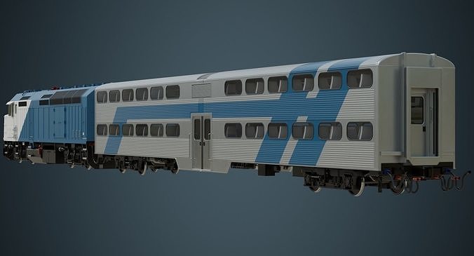 Locomotive And Railcar 1A Low-poly 3D model 5