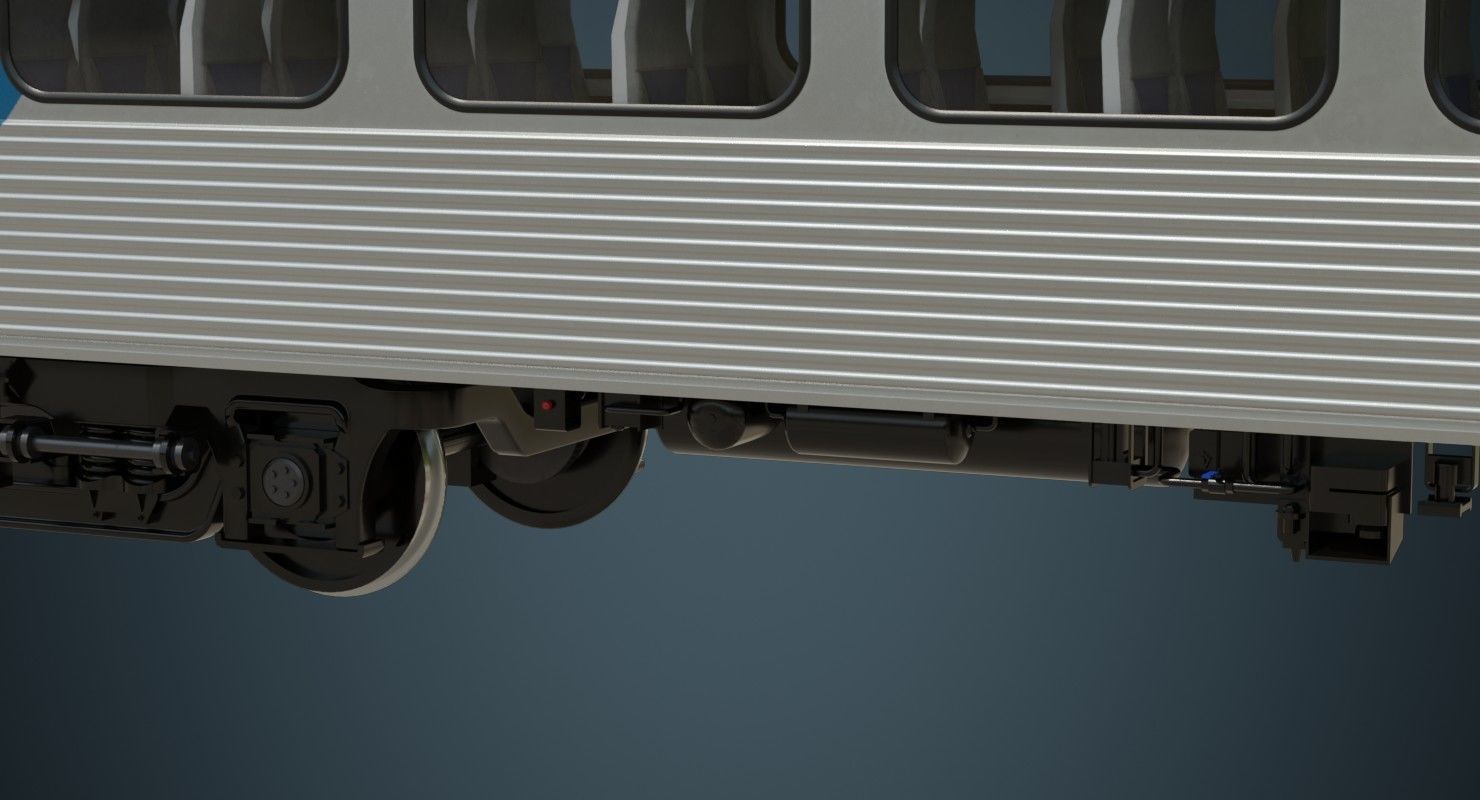 Locomotive And Railcar 1A Low-poly 3D model_14