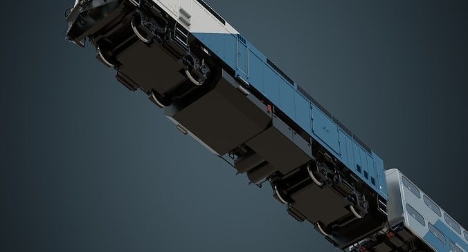 Locomotive And Railcar 1A Low-poly 3D model 6
