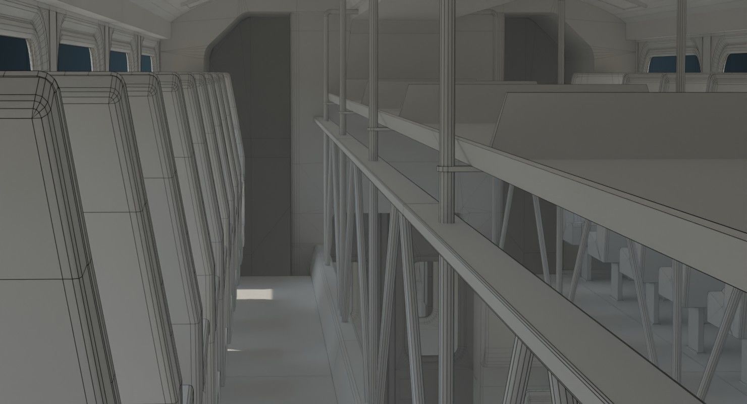 Locomotive And Railcar 1A Low-poly 3D model_33