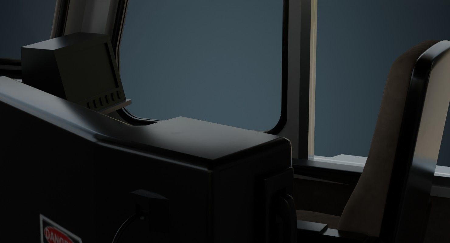 Locomotive And Railcar 1A Low-poly 3D model_18