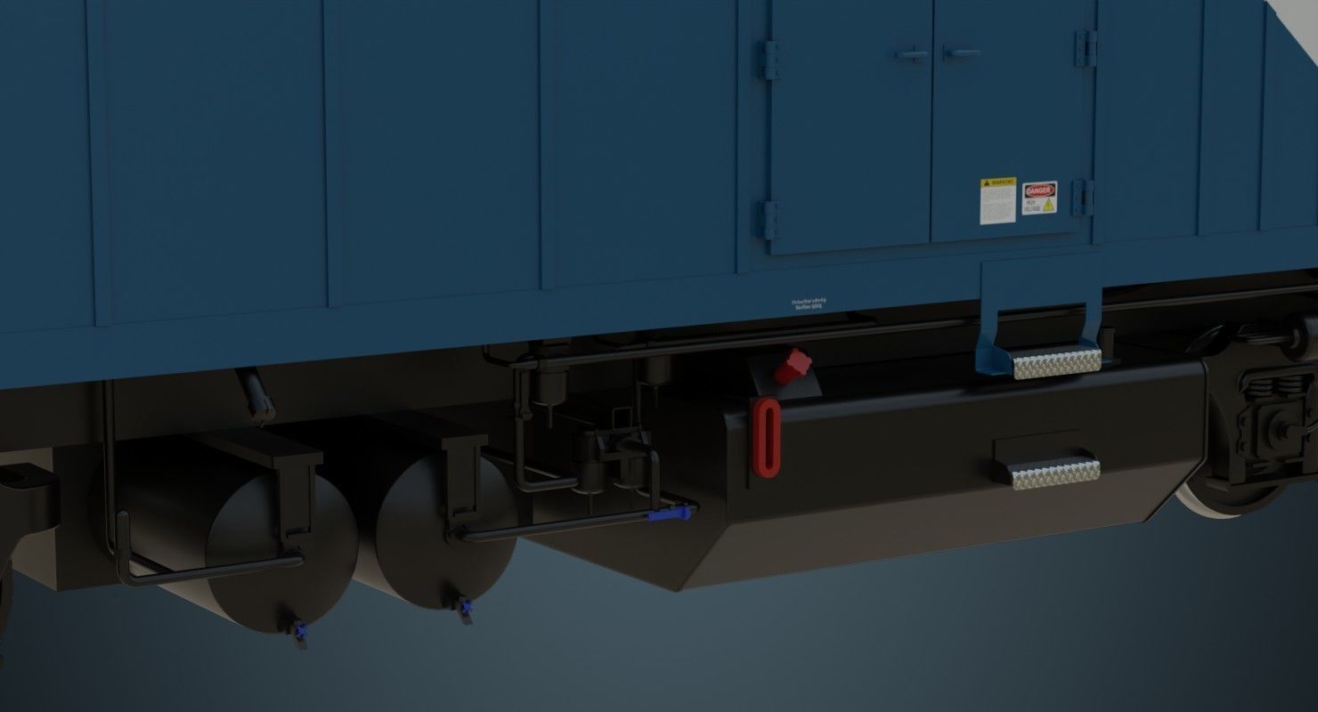 Locomotive And Railcar 1A Low-poly 3D model_11