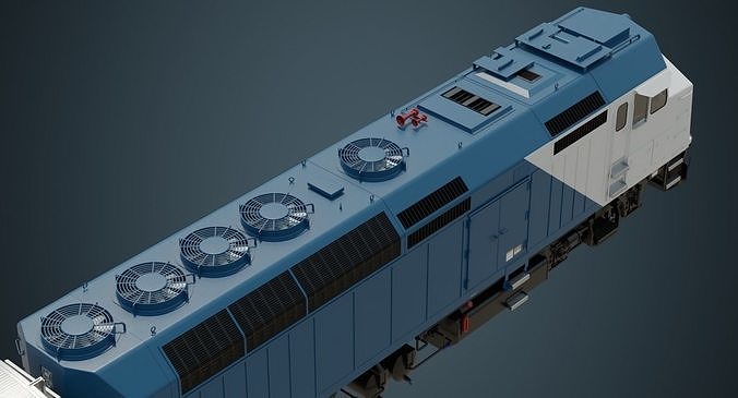Locomotive And Railcar 1A Low-poly 3D model 3