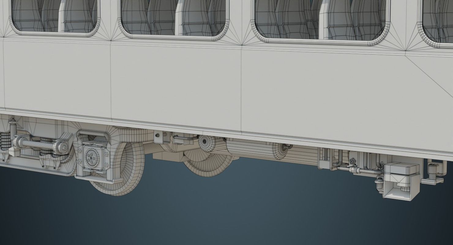 Locomotive And Railcar 1A Low-poly 3D model_31