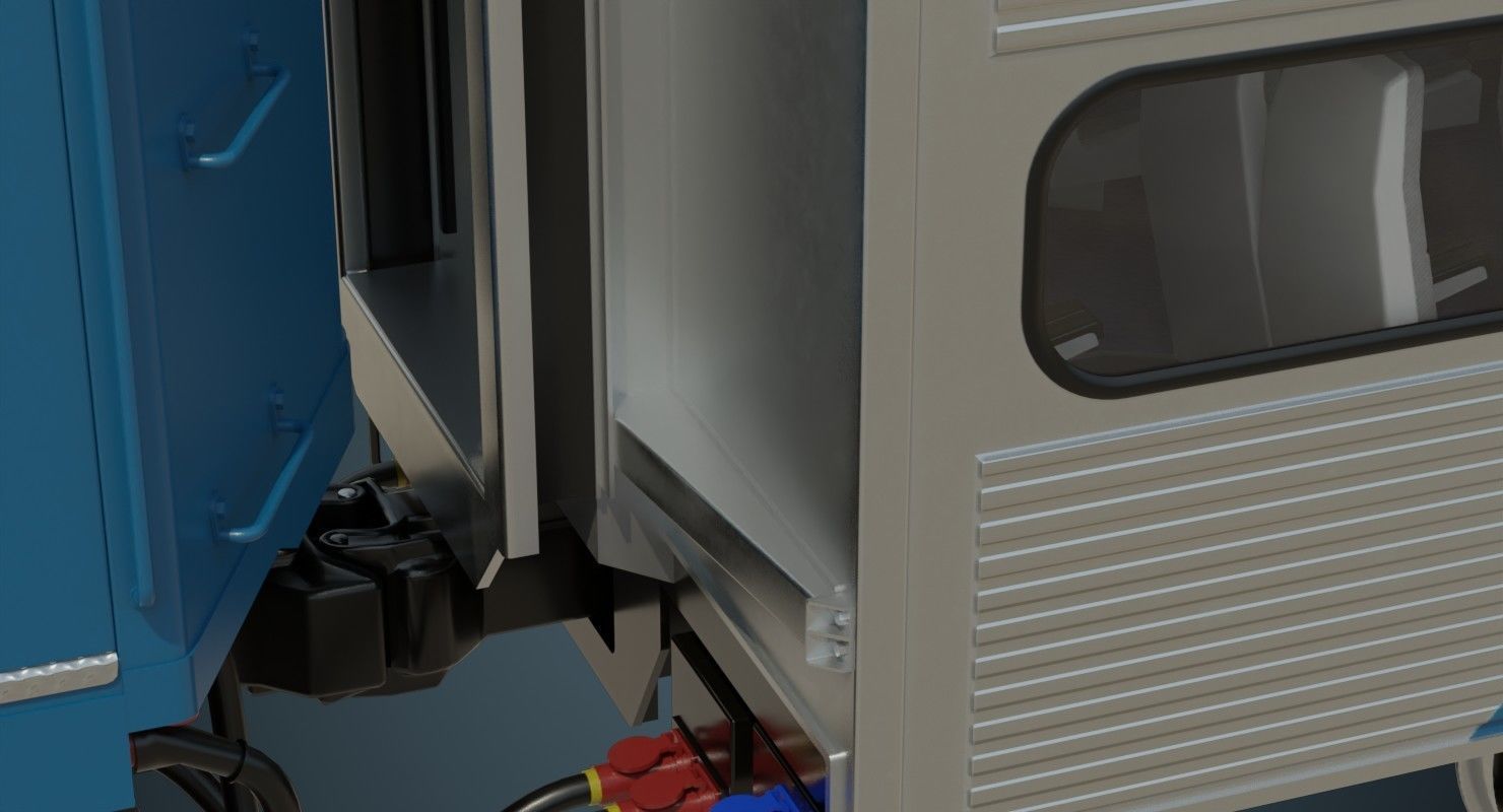 Locomotive And Railcar 1A Low-poly 3D model_13