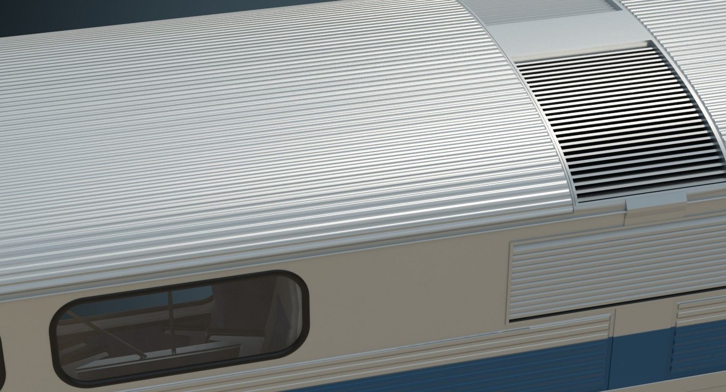 Locomotive And Railcar 1A Low-poly 3D model_16