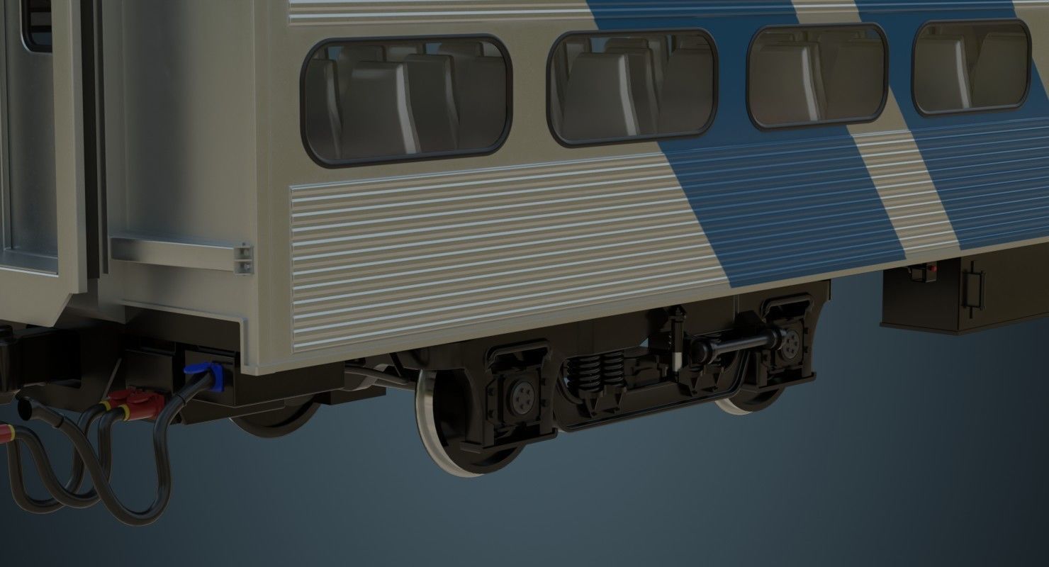 Locomotive And Railcar 1A Low-poly 3D model_17