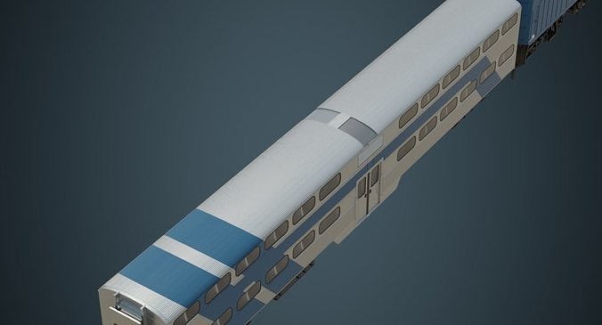 Locomotive And Railcar 1A Low-poly 3D model 4