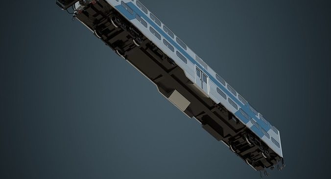 Locomotive And Railcar 1A Low-poly 3D model 7