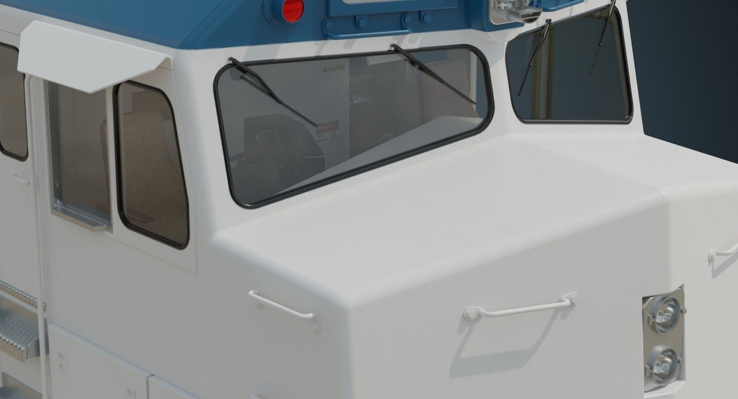 Locomotive And Railcar 1A Low-poly 3D model_8