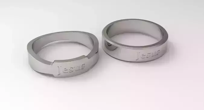 Jesus Couple Ring Platinum