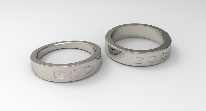 God Couple Ring Platinum 3D print model