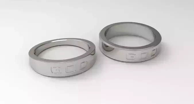 God Couple Ring Platinum 3D print model