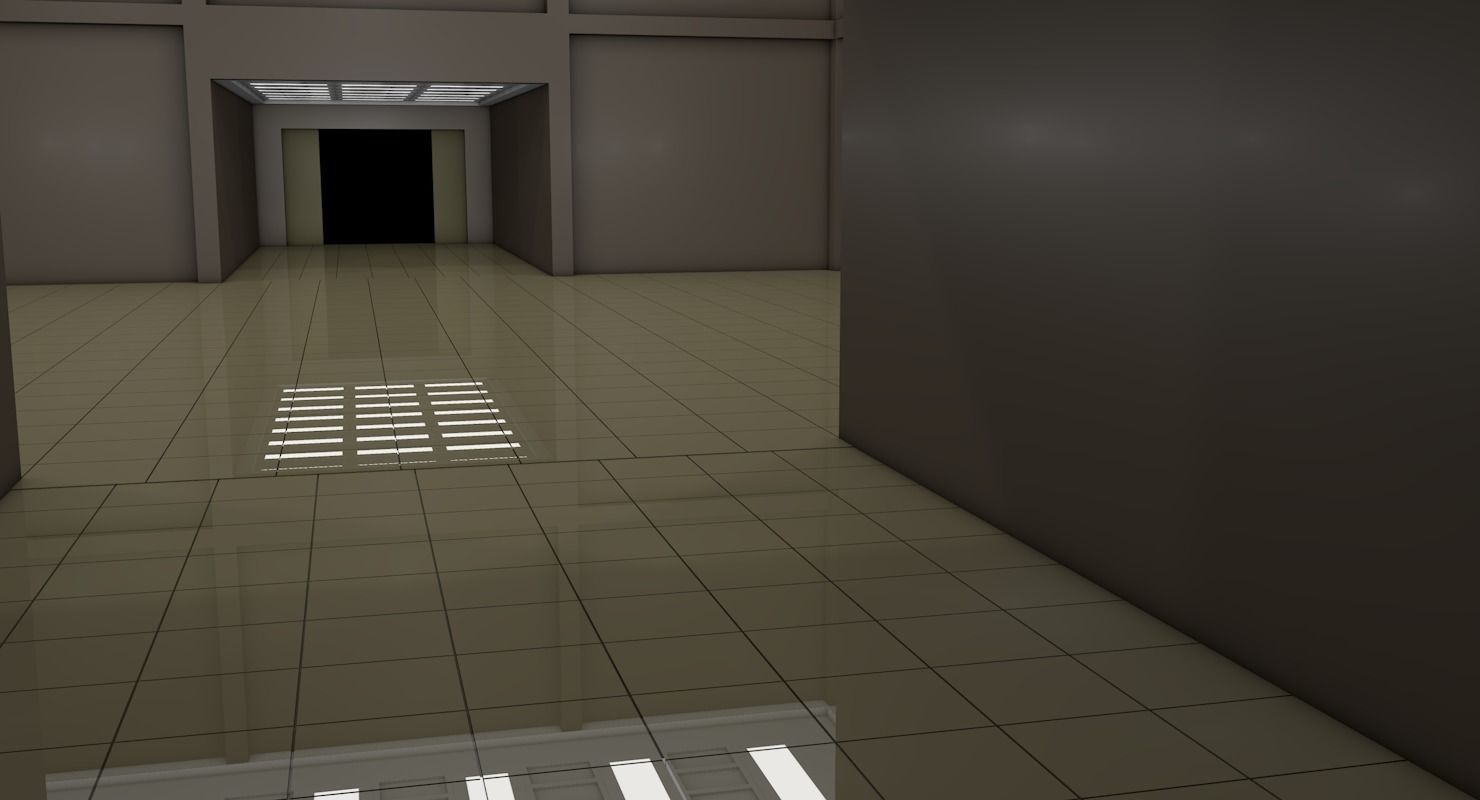Empty Room Low-poly 3D model_3