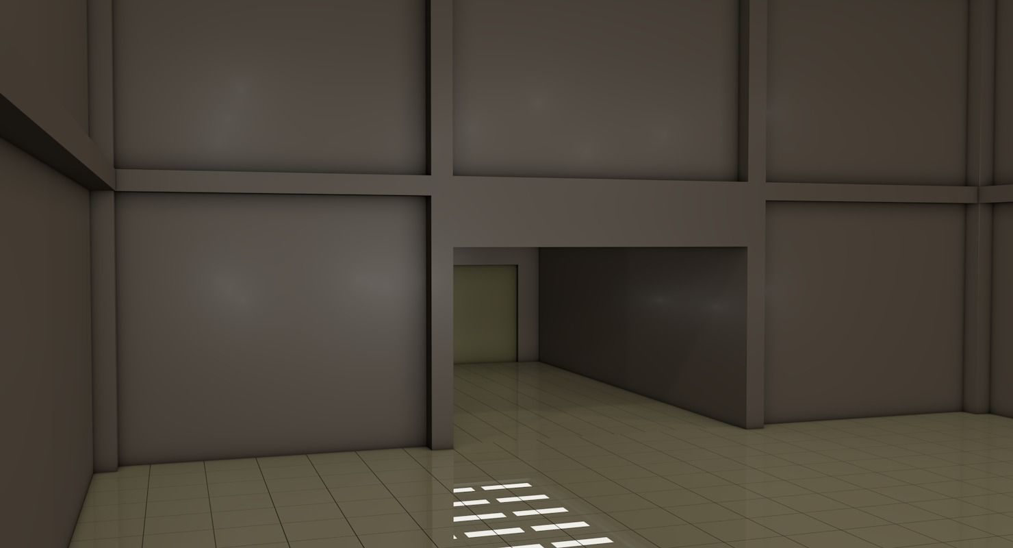 Empty Room Low-poly 3D model_2