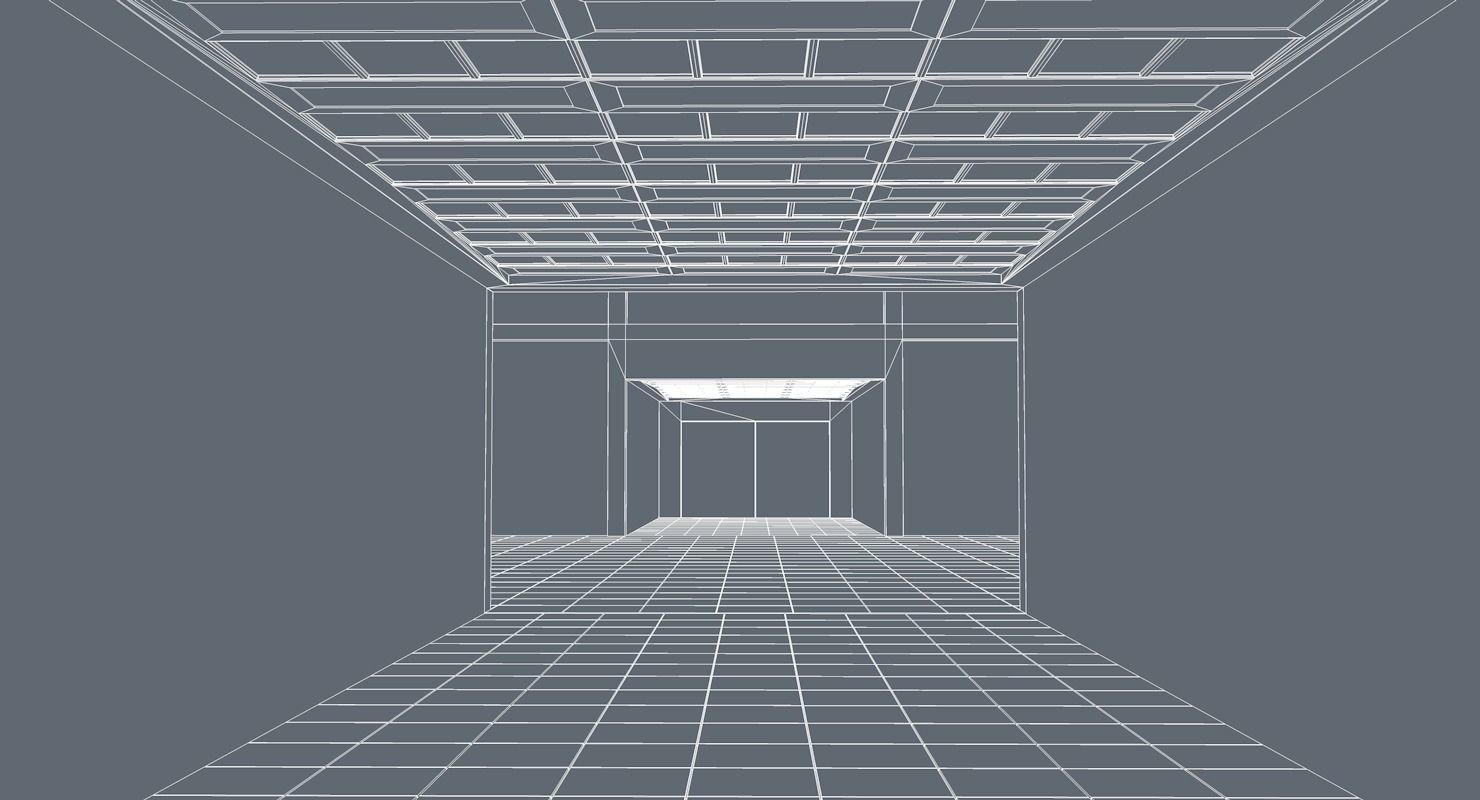 Empty Room Low-poly 3D model_6