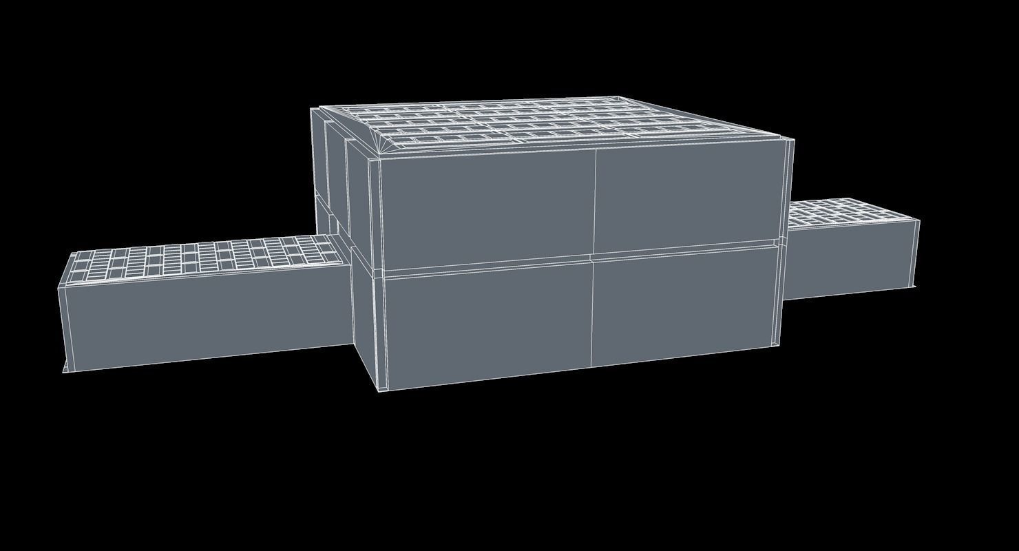 Empty Room Low-poly 3D model_9