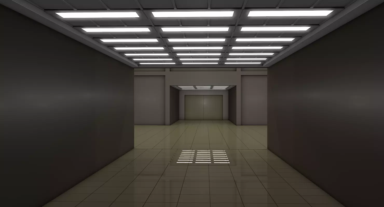 Empty Room Low-poly 3D model_0