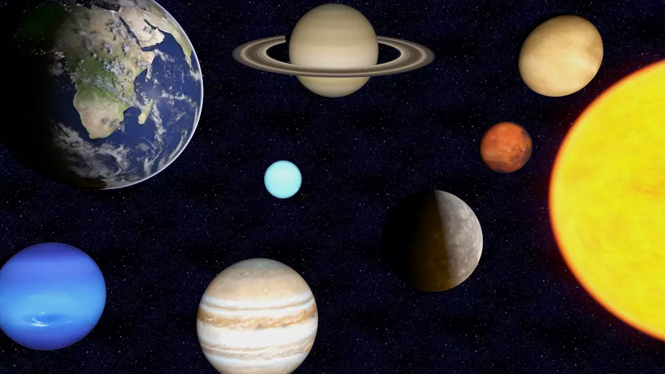 Out of this world Solar System Rigged and Animated Low-poly 3D model
