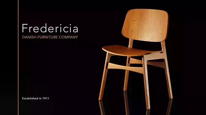 Fredericia Soborg Wood Chair by Borge Mogensen 1950