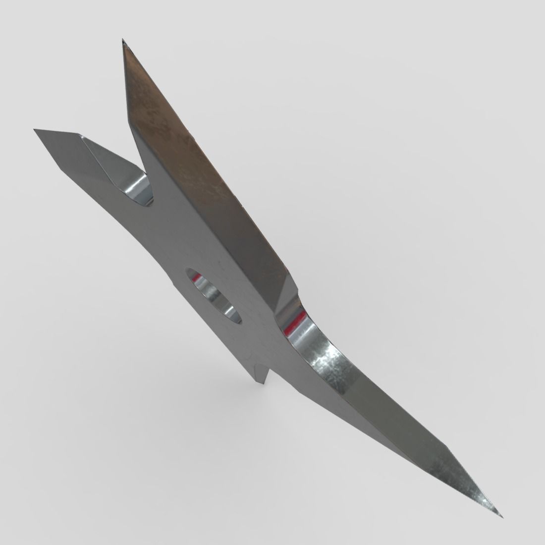 Shuriken 2 metal star with hole in middle Low-poly 3D model_6