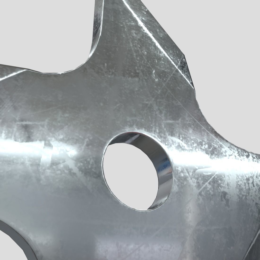 Shuriken 2 metal star with hole in middle Low-poly 3D model_12