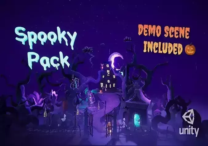 Cartoon spooky low poly 3D models Low-poly 3D model